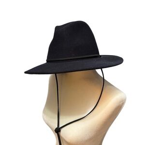 Black Wide-Brim Fedora Hat